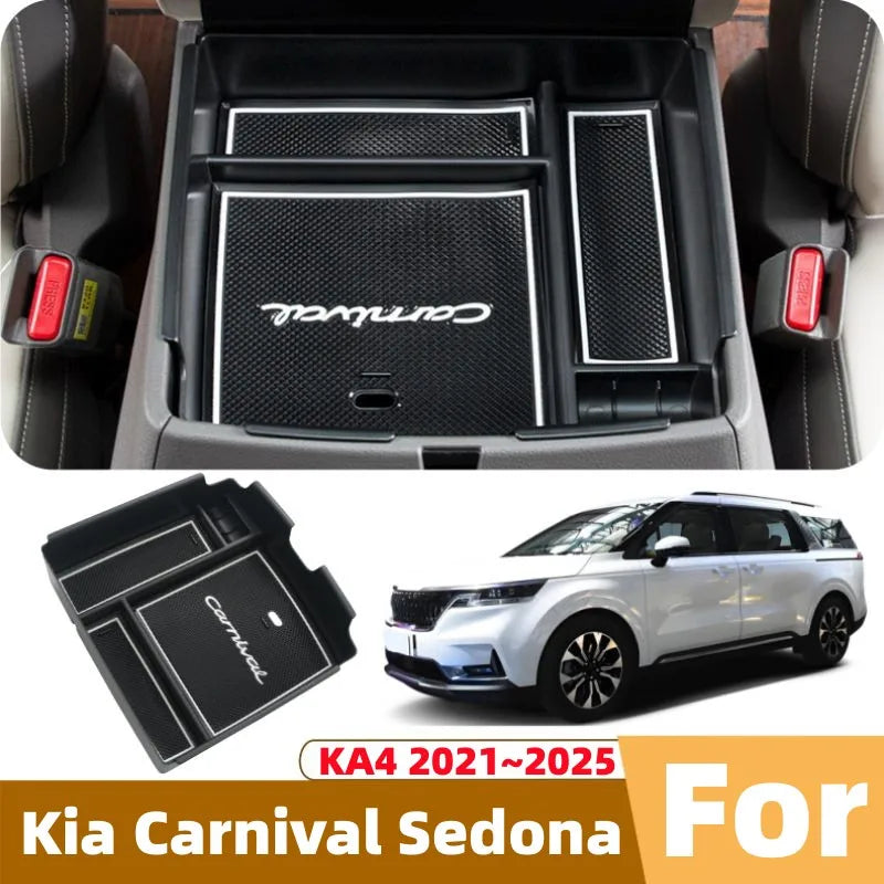 For Kia Carnival Sedona KA4 2021 2022 2023 2024 2025 1pc Car Interior Armrest Case Storage Box Sundries Tidying Tray Accessories