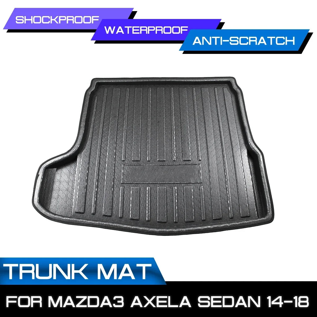 Car Floor Mat Carpet For Mazda3 Axela Sedan 2014 2015 2016 2017 2018 Rear Trunk Anti-mud Cover