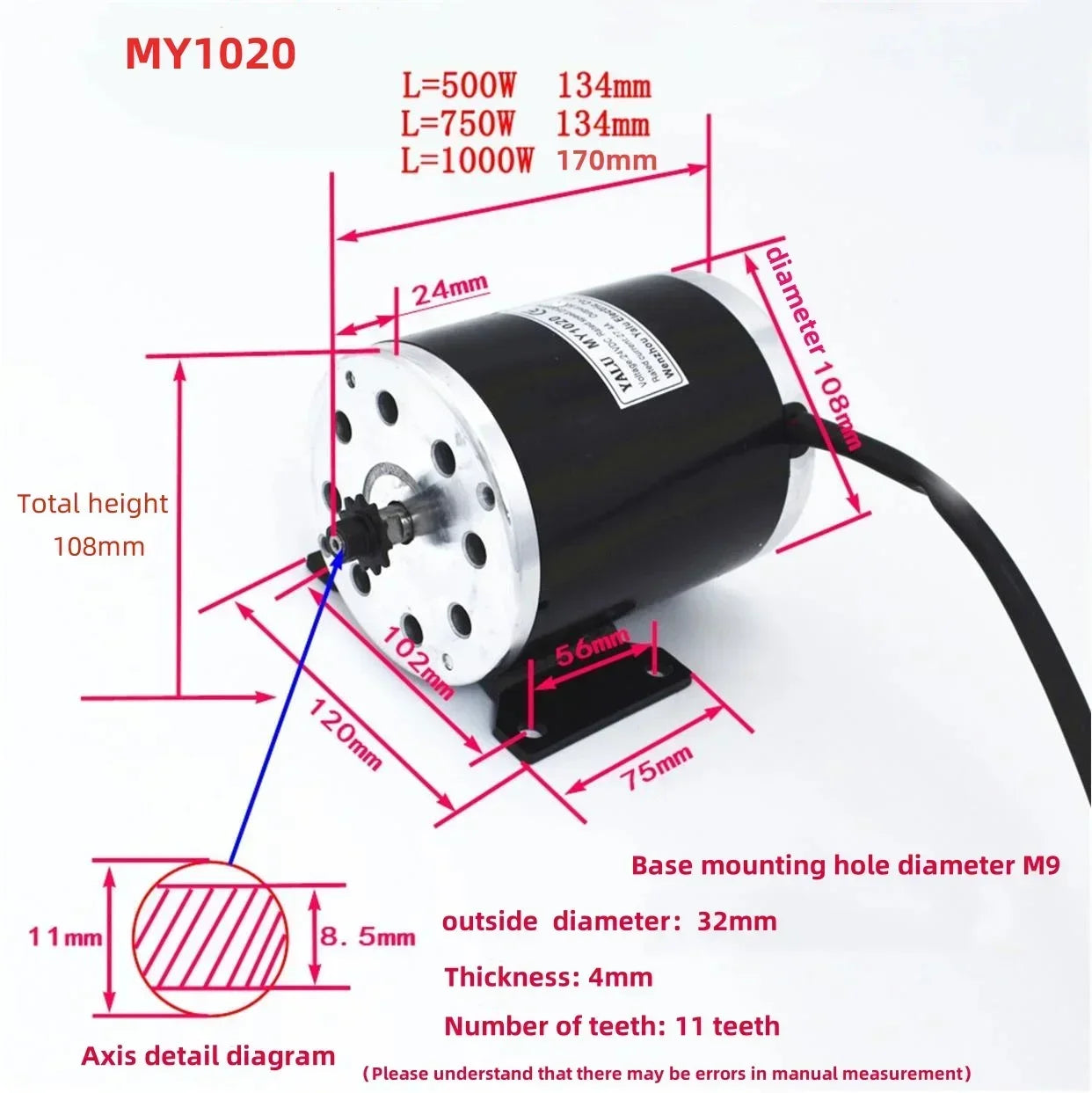 36V 48V Electric Motor With Brushed DC Motor Rated Speed 3000RM Brushed Motor Chain Drive 25H-11T