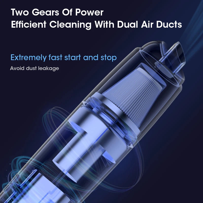 Multi-Functional Mini Wireless Handheld Car Vacuum with Strong Suction Low Noise Portable Essential for Home and Car