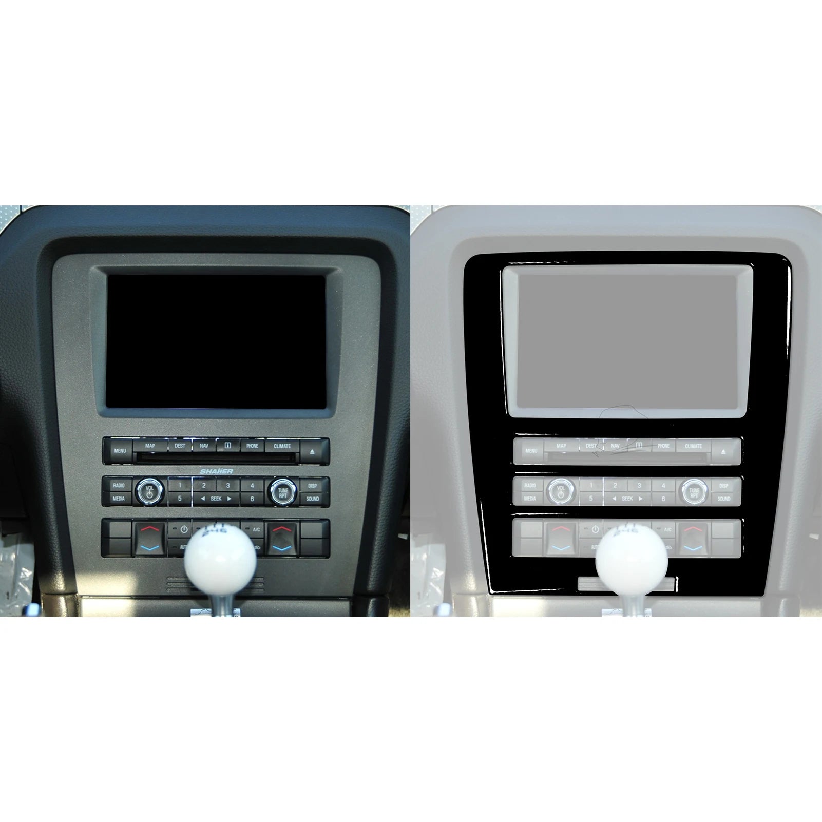 For Ford Mustang 2009-2013 Accessories Car Plastic Black Interior Door Panel Gear Cupholder Air outlet Trim Sticker Decoration