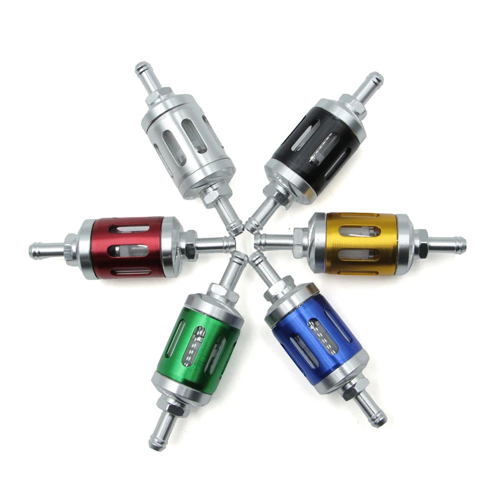 Motorcycle 8mm CNC Aluminum Glass Gas Fuel Oil Filter For ATV Dirt Pit Bike 125/140/150/160cc CRF70 90 110 250 TTR100 110 KLX65