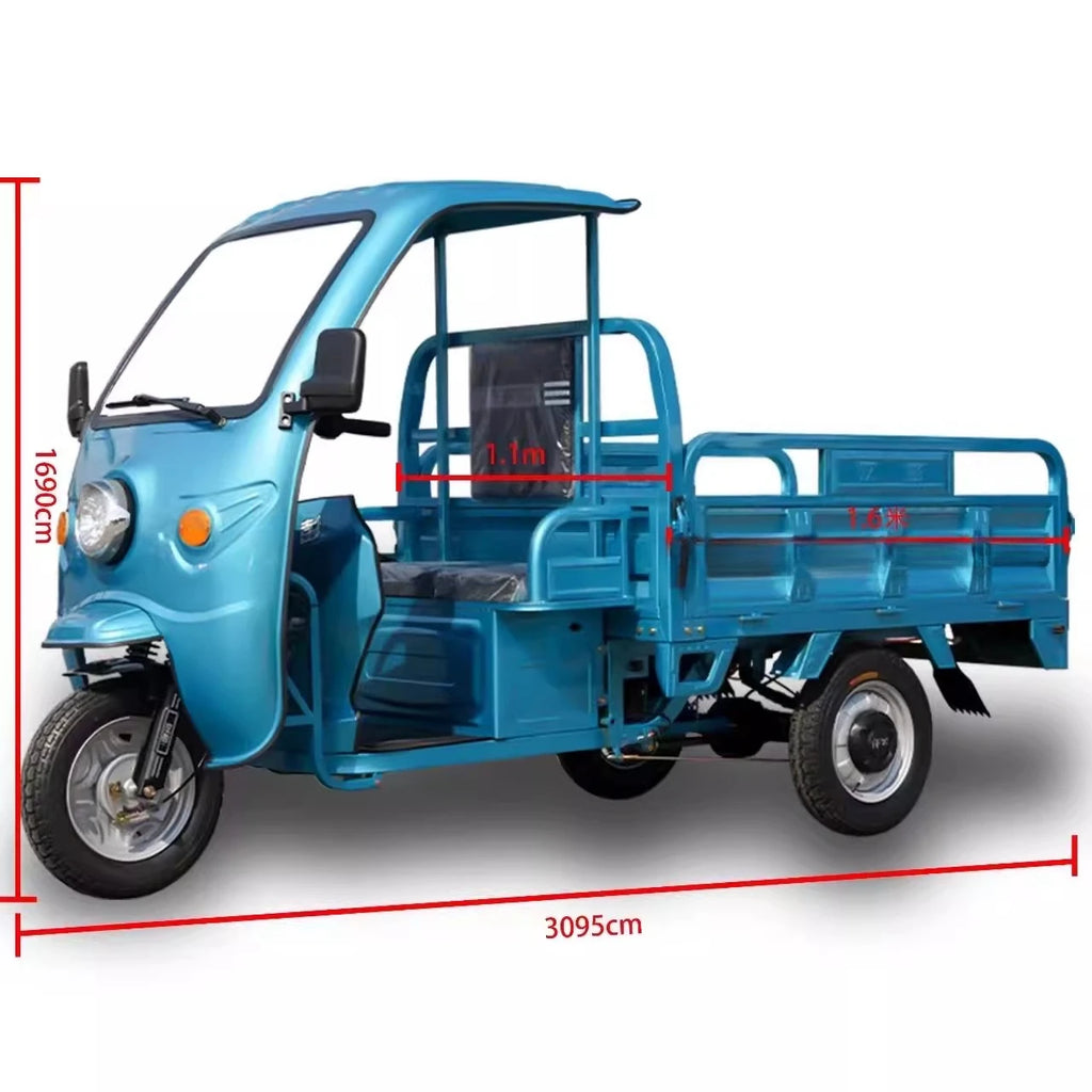 Electric tricycle stall truck pulling goods with shed load king battery car household freight three wheels