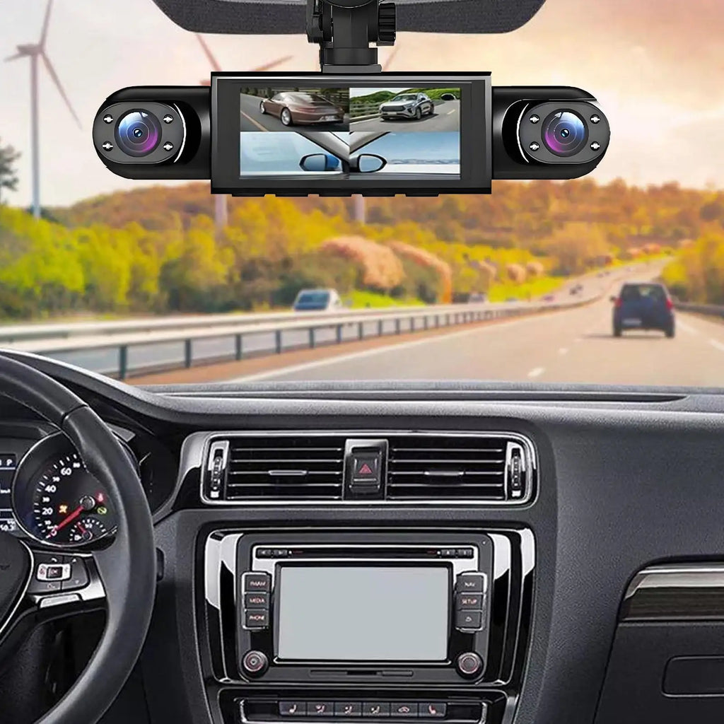 4 Channel Battery Powered Dash Cam 1080P Monitor Dashboard Camera With 32G Card Rear Reversing Image For Left Right Front Blind