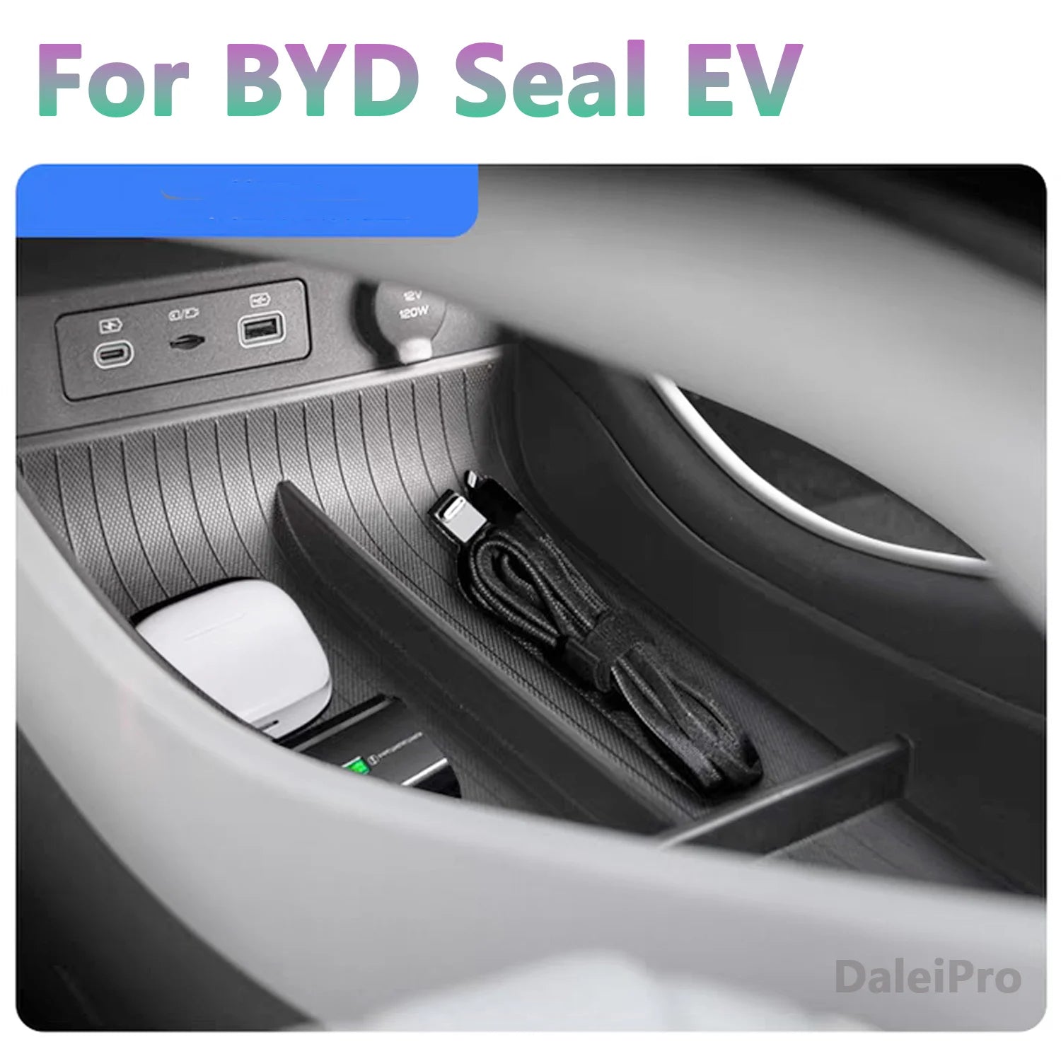 Car Center Console Organizer Tray For BYD Seal 2023 2024 Atto 4 EV Layered Storage Box Armrest Organizer Box TPE Car Accessories