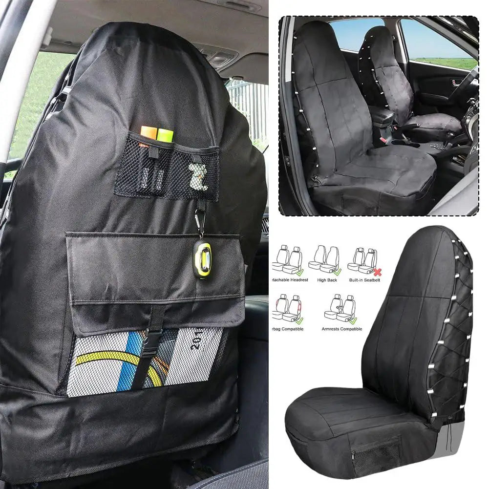 Waterproof Car Seat Cover Oxford Cloth Protector for Car Truck SUV Auto - Durable Seat Protector with Non-Slip Backing