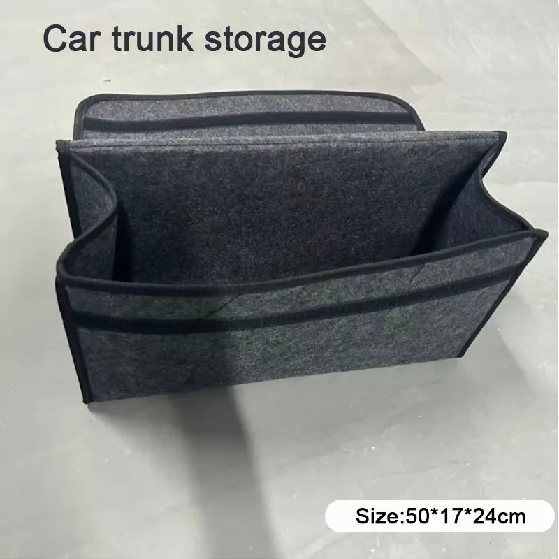 Car Accessories Felt Storage Box Large Anti Slip Compartment Boot Storage Organizer Tool Car Storage Bag Organizer in the car