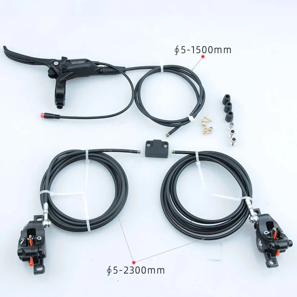 3 Links Bicycle Brakes Power Off Hydraulic Brake E-Bike MTB Electric Scooter 2300mm Left Right Rotor Disc 1 To 2 Bike Accessorie