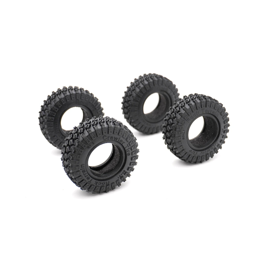 1/18 RC Crawler TRX4M Parts 4PCS 1.3inch Beadlock Wheel Rubber Tyres 60*21mm Front Rear Tires 7mm HEX for RC Car Upgrade Parts