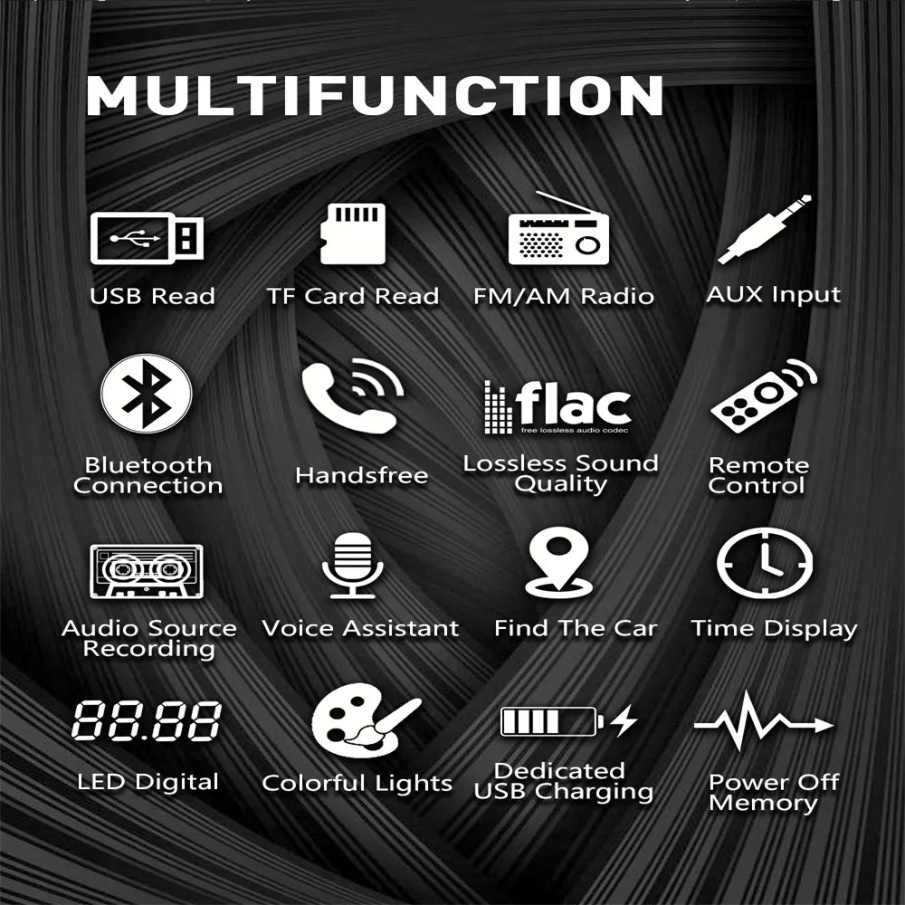 Car Radio Audio Stereo 1 Din Handsfree MP3 player AUX Input USB Bluetooth/FM/AM Audio Player Radio Station Multimedia Car Audio