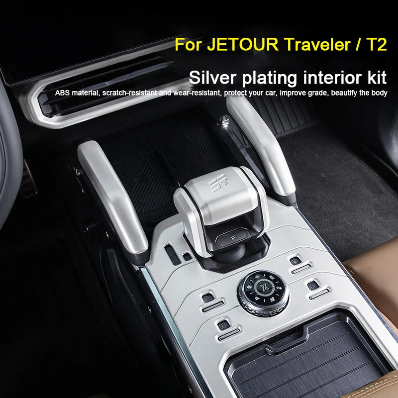 For Jetour Traveler T2 2023 2024 2025 Interior Car Accessory, Rear Air outlet Frame Center Gear Shift Panel Door Handrail Cover