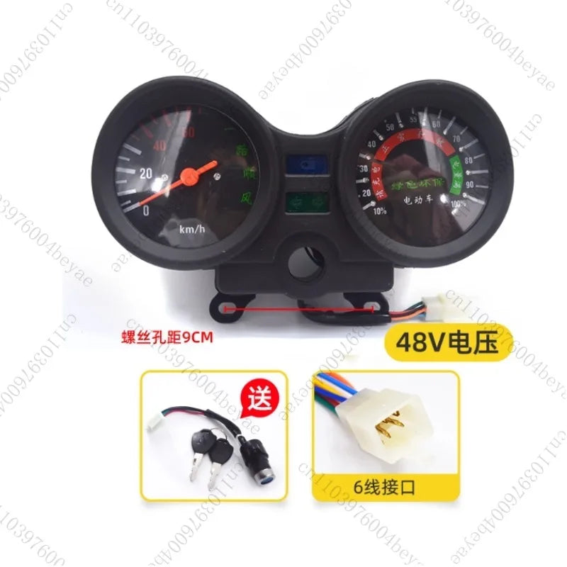 Electric Tricycle Dashboard 48V/60V/72V, Universal  Display for Mileage, Cumulative Voltage, Battery Level, and Speed