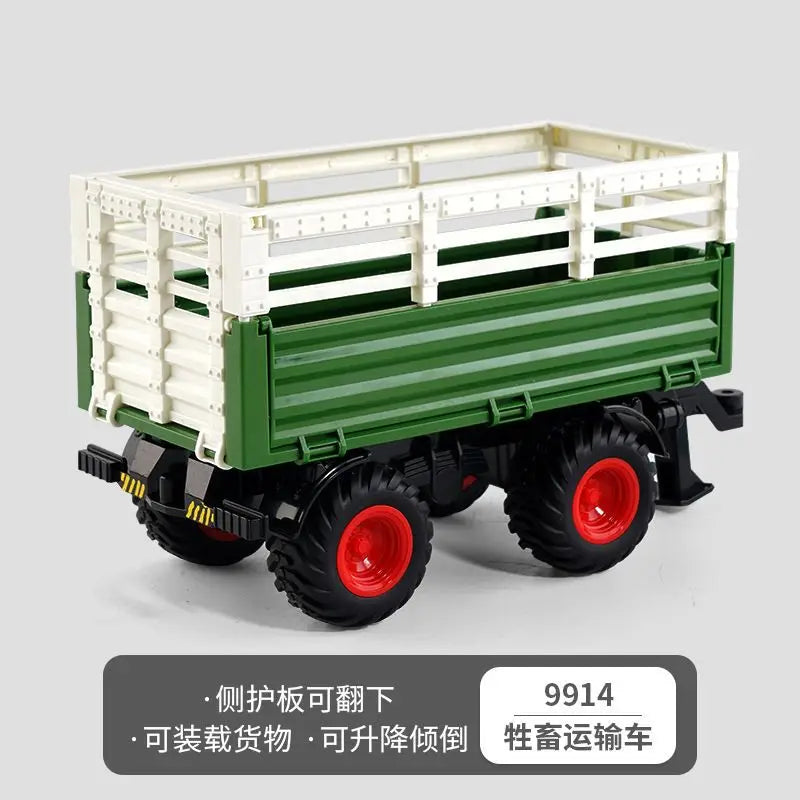 Tractor Toy Car Model Trailer and Accessories Simulation Children's Farmer Car