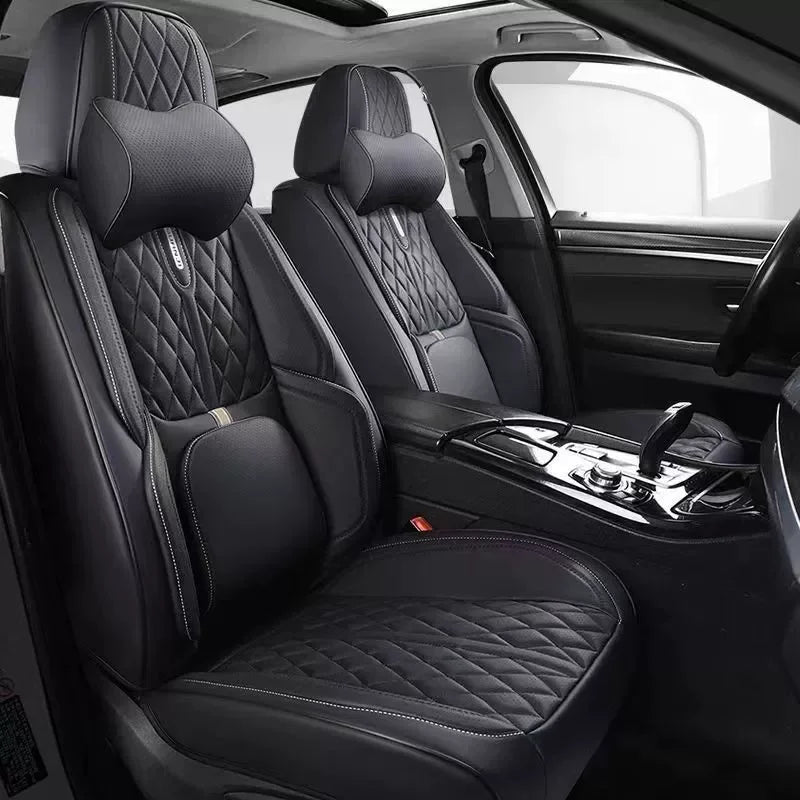 Universal Car Seat Covers Full Covered Durable Nappa Leather Seat Cushion for 90% Sedan SUV  Include Front and Rear Cover