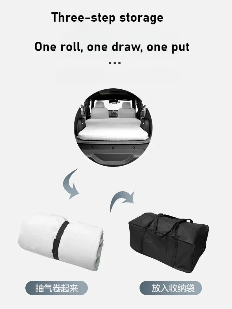 Car Travel Bed for BYD Formula Leopard Titanium 3 2025 1.8M Inflatable Air Mattress, Outdoor Camping Inflatable Suede Fabric Bed
