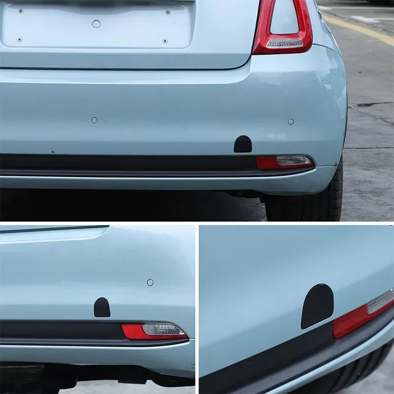 For Fiat 500 2016 2017 2018 2019 2020 2021 2022 2023 24 ABS Black Car Rear Tow Hook Cover Tail Trailer Cap Trim Car Accessories