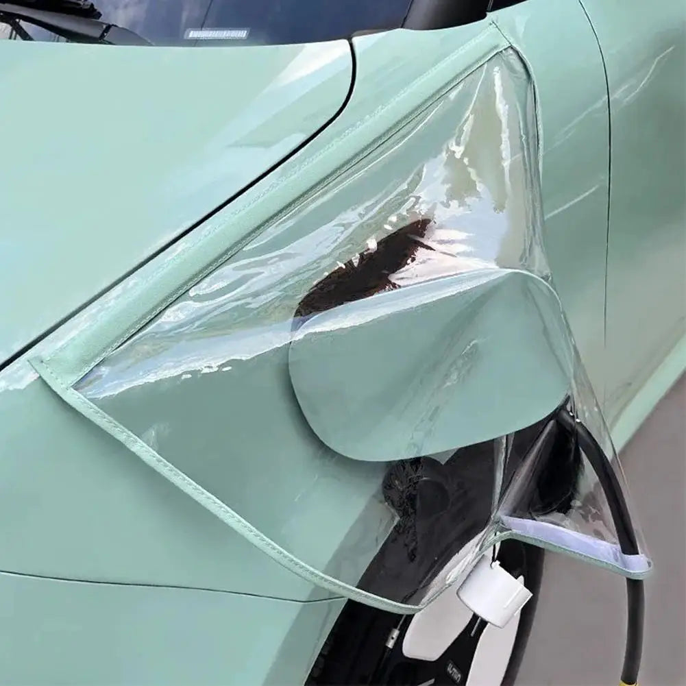 Electric Vehicle Charger Port Rainproof Cover Electric Car Charger Plug Cover Waterproof PVC With Magnetic Stripe For All EV