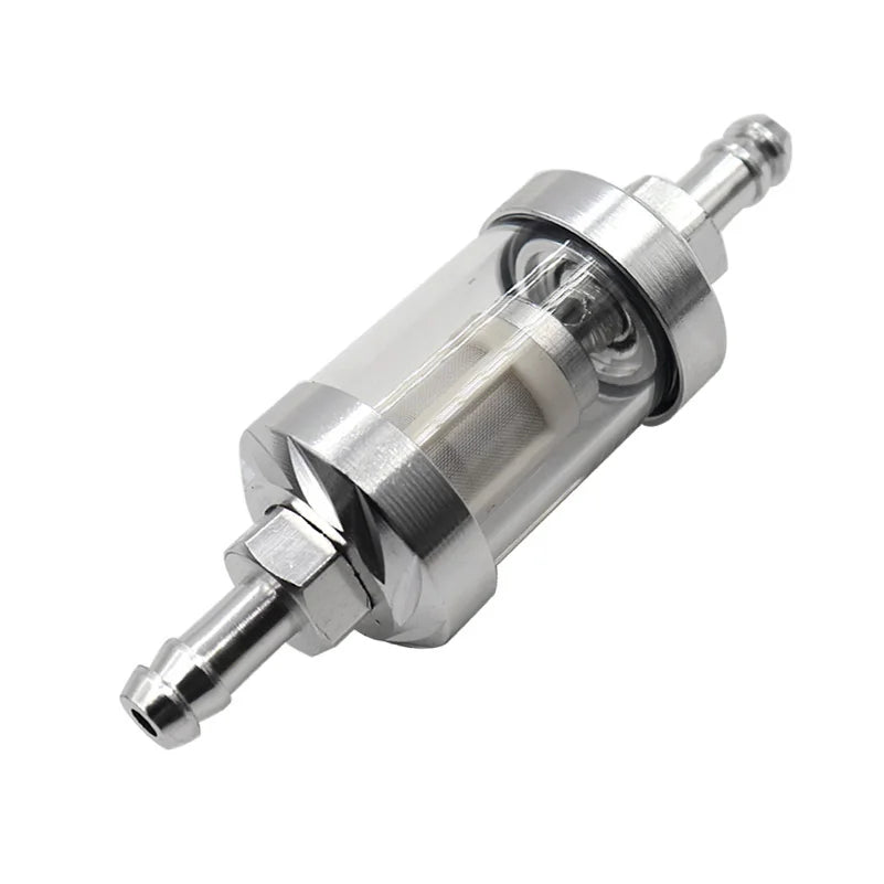 8mm CNC Aluminum Alloy Glass Gas Fuel Gasoline Oil Filter Moto for Dirt Pit Bike 125/140/150/160cc CRF70 90 110 TTR100 110 KLX65