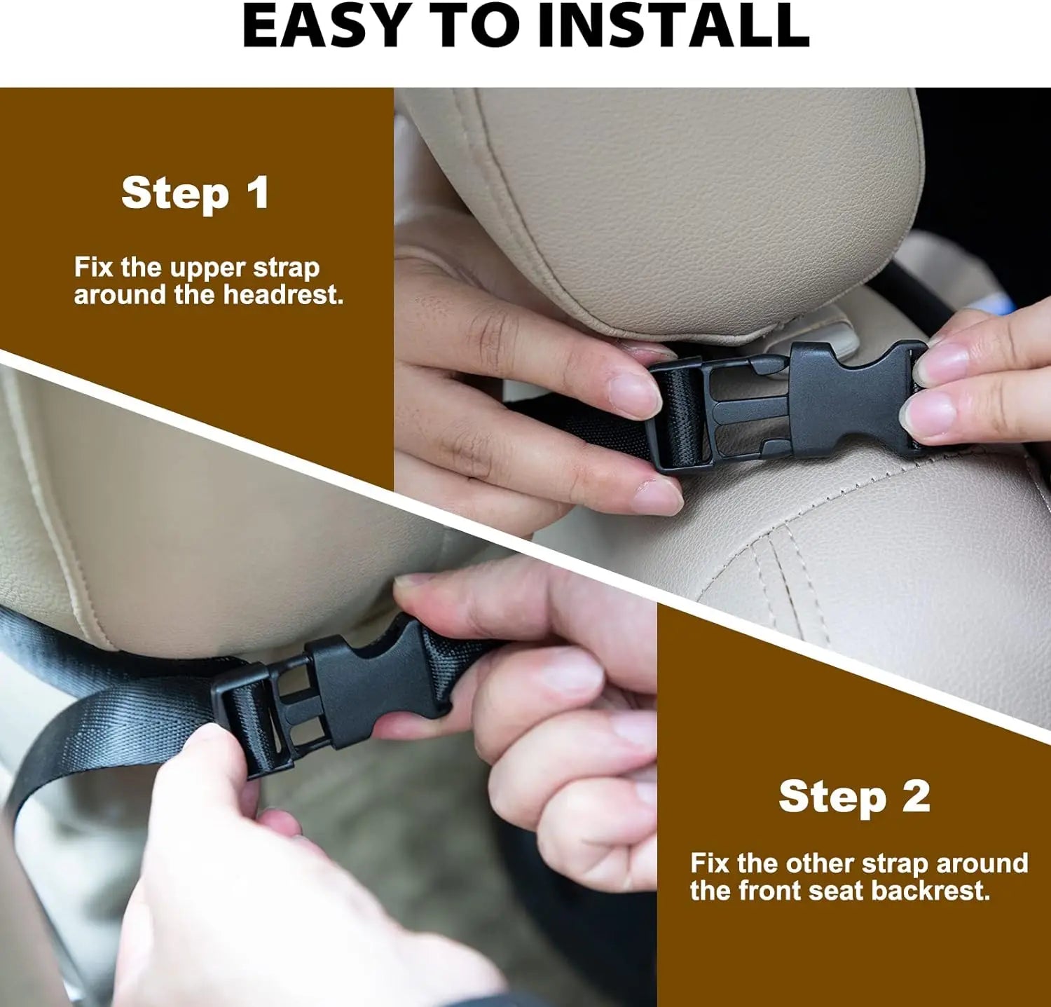 2 Piece Truck Gun Rack, Folding Car Seatback Gun Rack, Adjustable Truck Backseat Gun Storage Bag, Fits Most Vehicles/SUV/Pickups