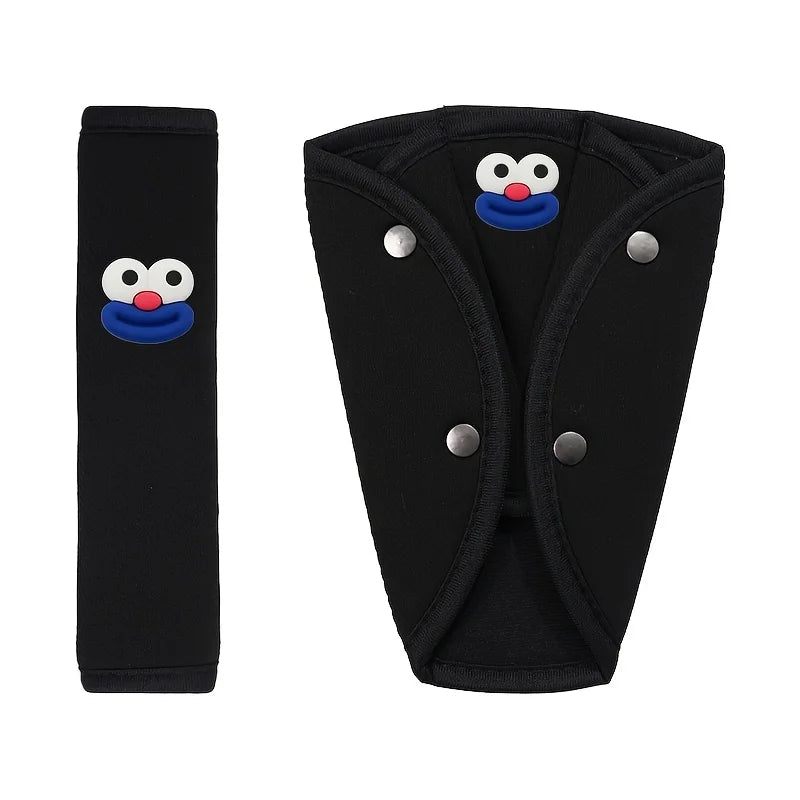 Car Children Safety Belt Shoulder Protector Cover Cute Prevent Strangulation Neck Protector Car Mounted Adjustable Fixed Limiter