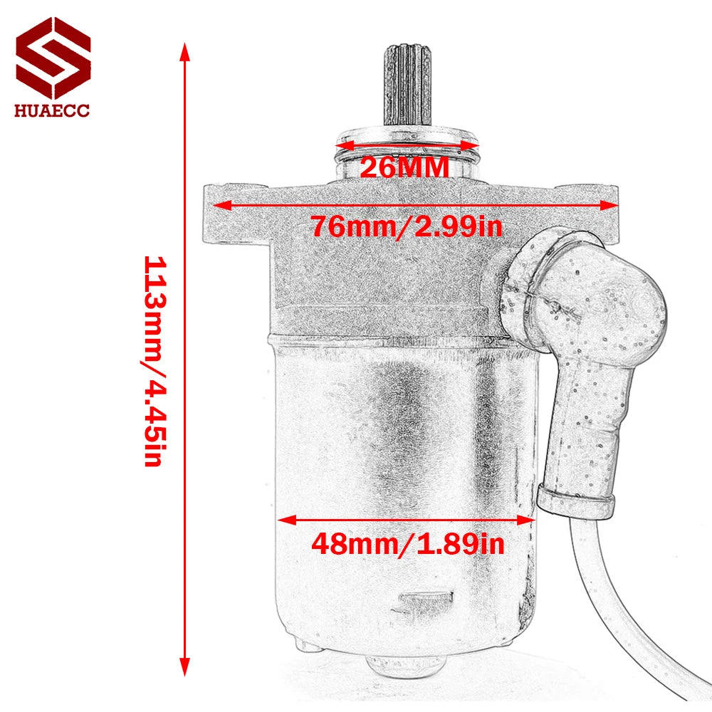 Electrical Engine Starter Motor for Can-Am DS70 Mini DS90 X Mini DS 70 90 x 4T Jaune V31-200-DGF020 V31-200-DGF020LL
