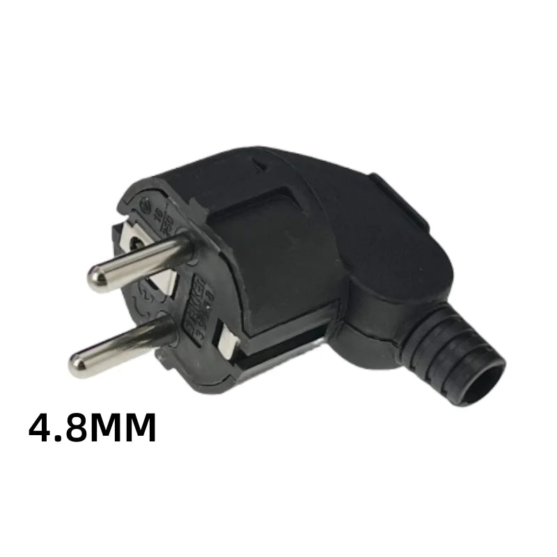 3PCS 4.8mm EU Schuko Plug Male Replacement Outlets Rewireable 250V 16A IP44 Connector Electeic Socket For Power Extension Cable