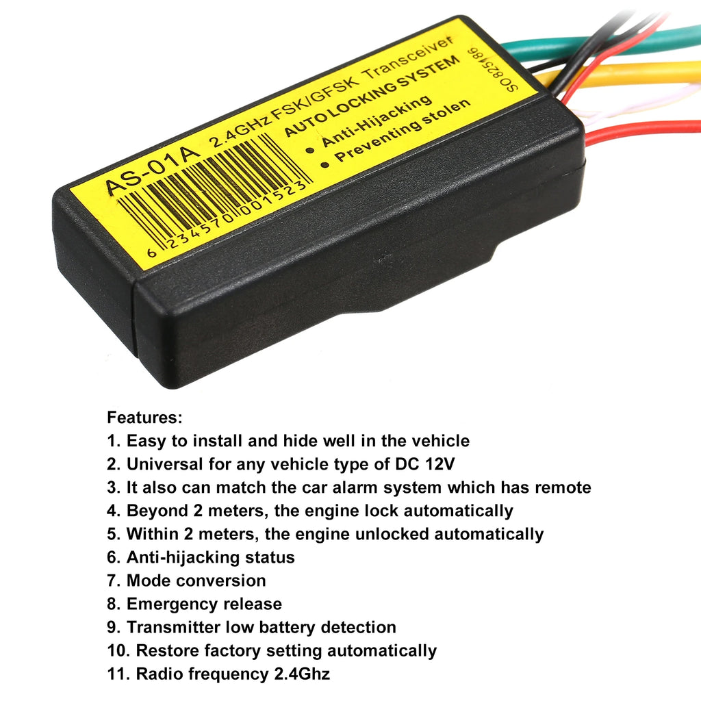 Anti-Theft Devices for Vehicles Engine Immobilizer Car Anti-Theft Device Portable Anti-Hijacking Alarm System for 12V Vehicles