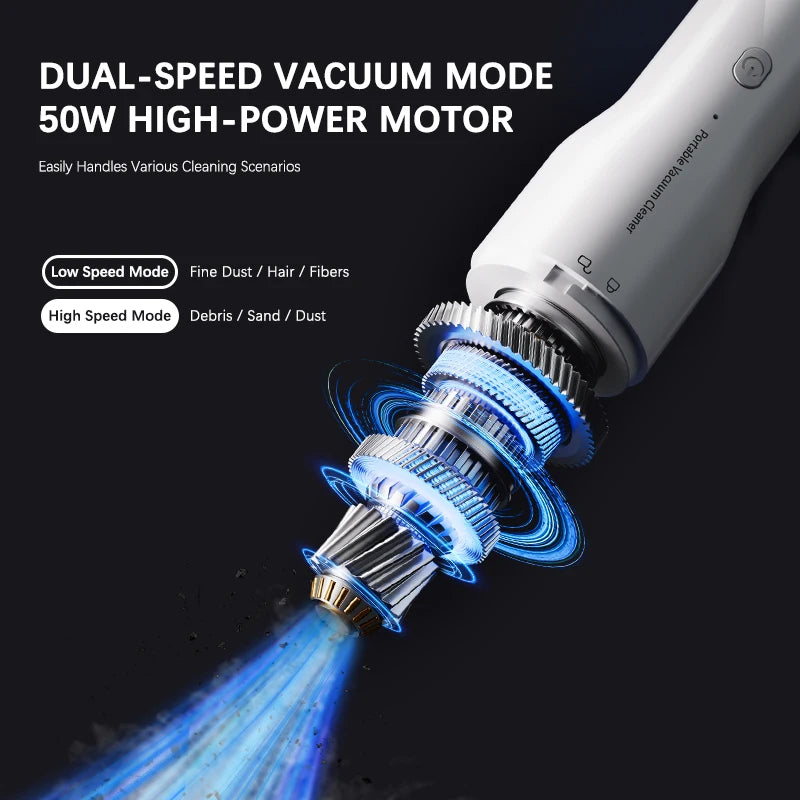 Powerful Suction Handheld Vacuum Cleaner Mini Car Cleaning Car Vacuum Cleaner Rechargeable for Car and Home Auto Vacuum Cleaner
