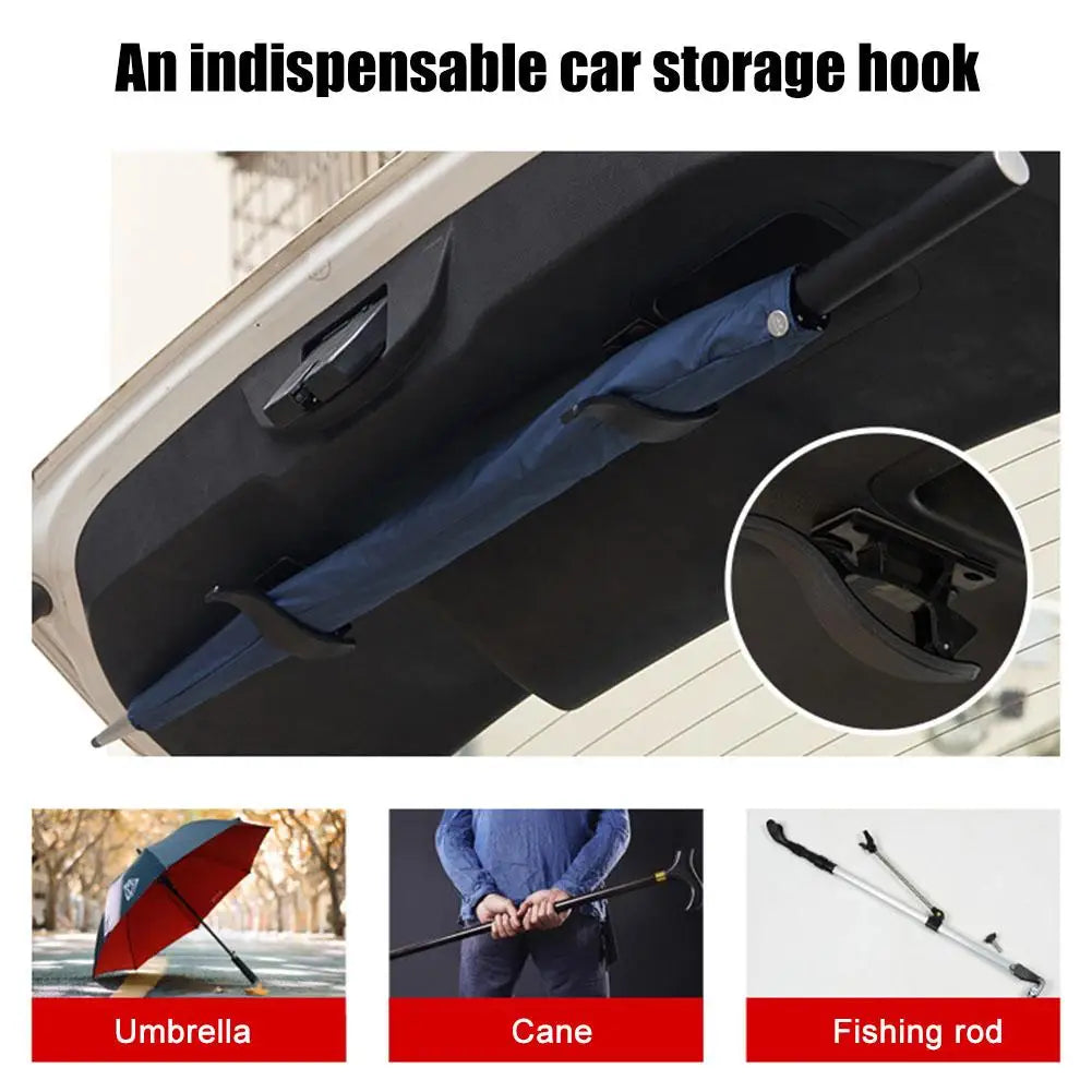 2/4Pcs Multi-purpose Trunk Umbrella Mount Holder Car Seat Back Hook Umbrella Storage Organizer Holders Universal Car Accessory