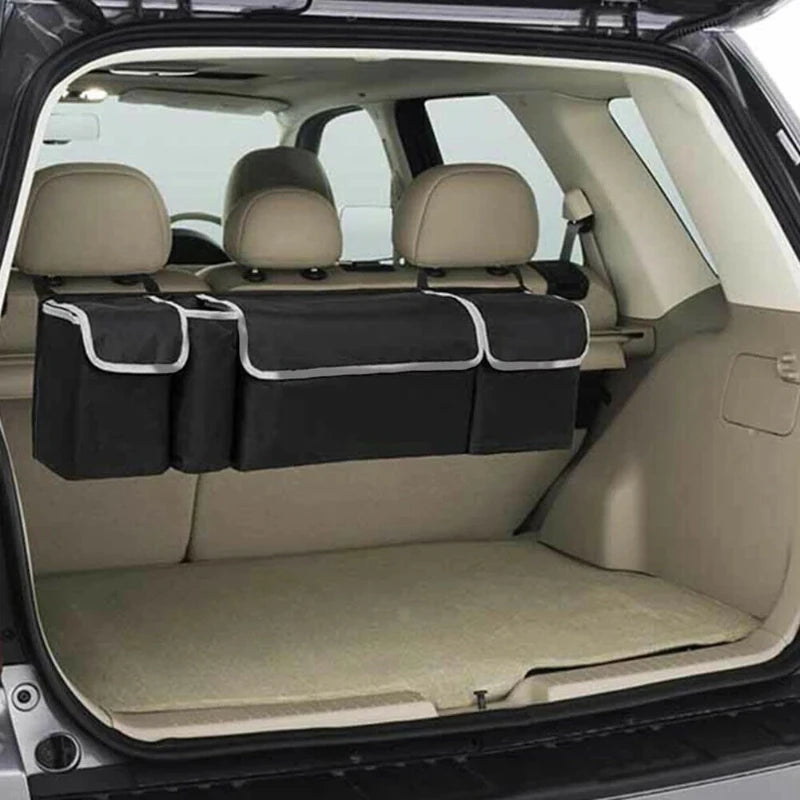 Car Trunk & Backseat Organizer - High Capacity Oxford Storage Bag, Multi-use Seat Back Organizers, Automobile Interior Accessory