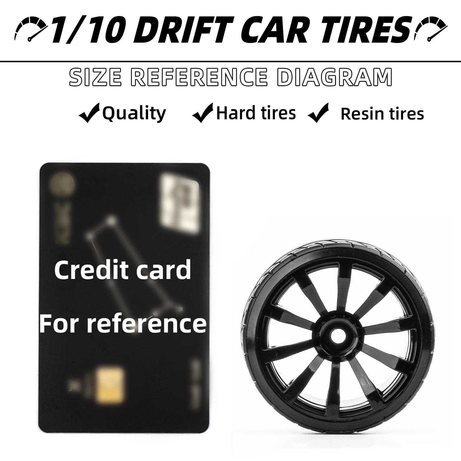 1/10 RC Drift On-road Wheels Hard Pattern Tyre for 1/10 Traxxas D4 HSP HPI Sakura TT01 Tamiya Drifting RC Car Drift Hard Tires
