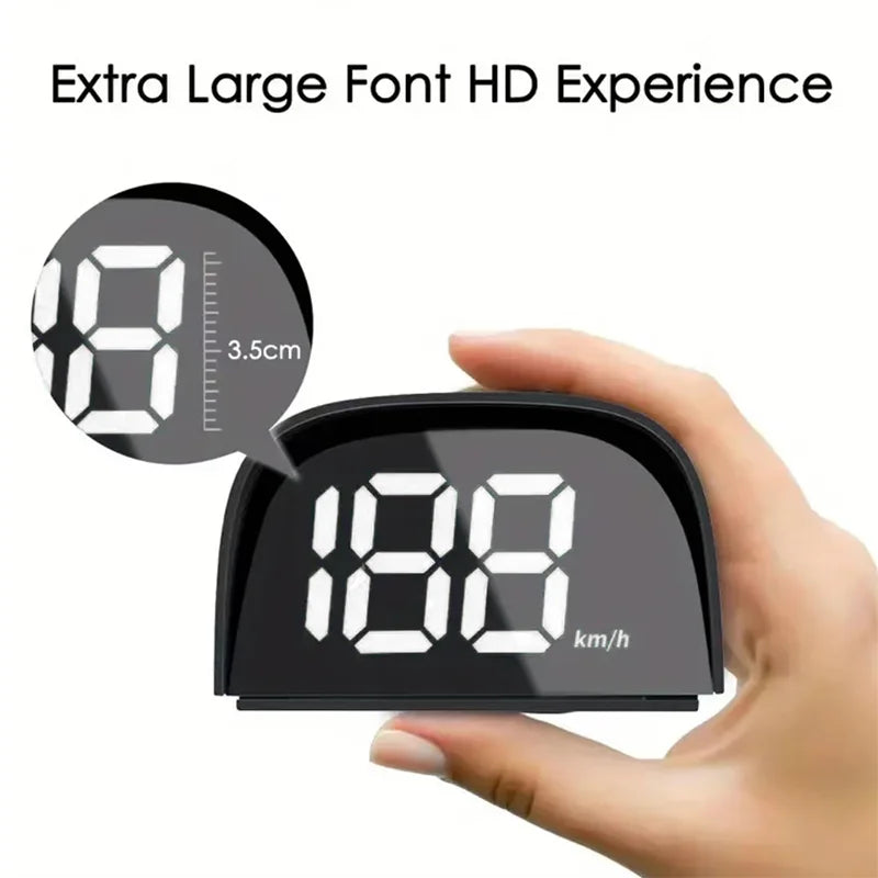 Smart Car HUD Display with Real-Time Speed/Time/Digital Compass - HD Plug-and-Play Head-Up Display