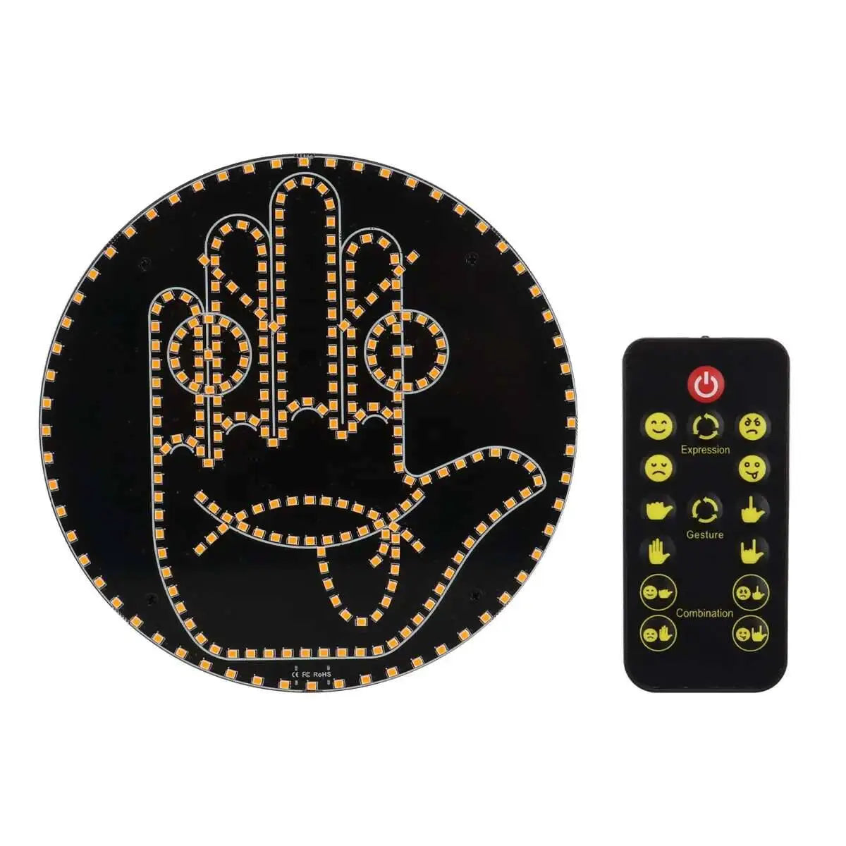 Car LED Funny Facial Expression Light With Remote Control Rear Window Multi-Function Warning Reminder Lamp Exterior Accessories