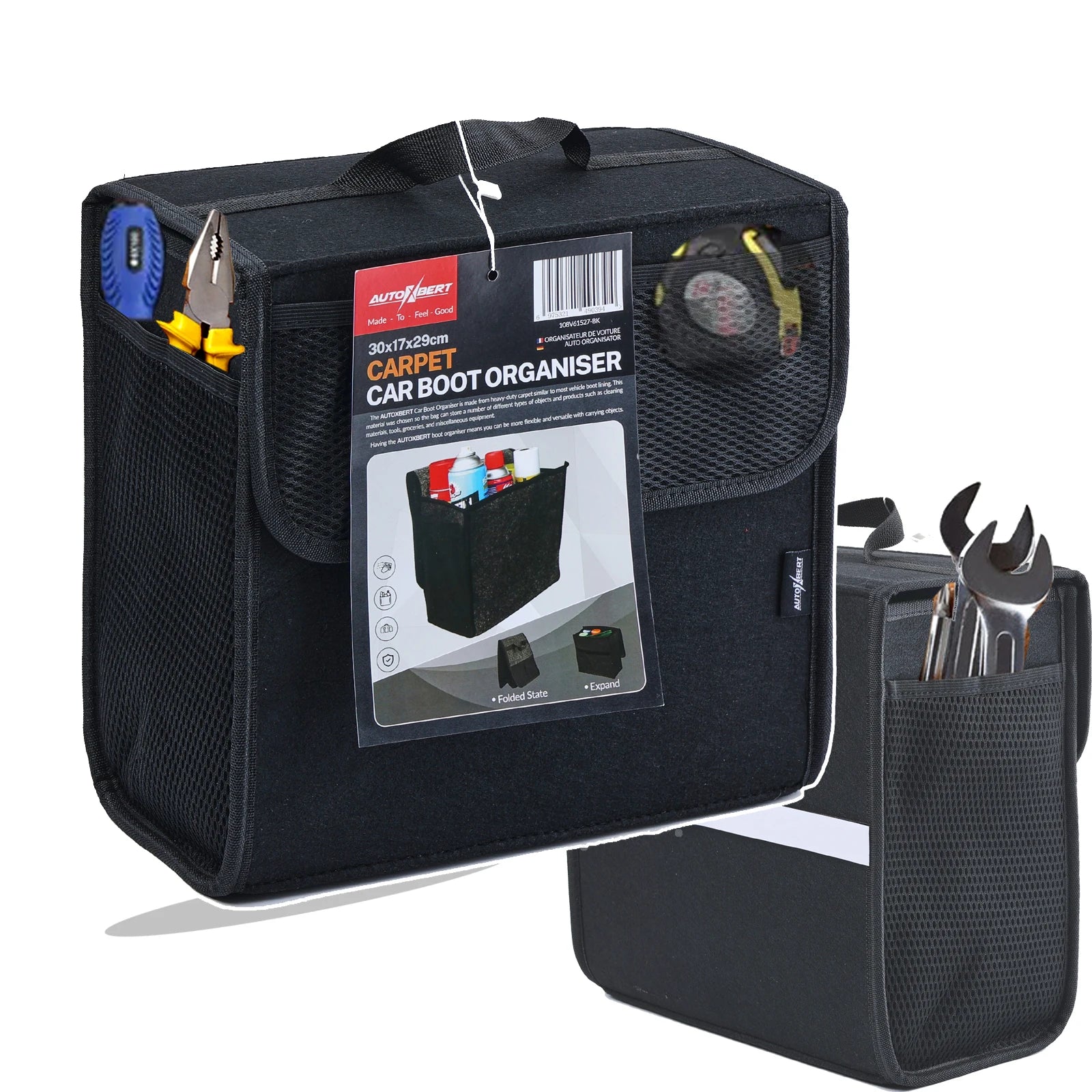 Universal Car Trunk Organizer Auto Boot Organiser Storage Box Bag Portable Felt Tidy Non-slip Tool Bag Foldable Car Accessories