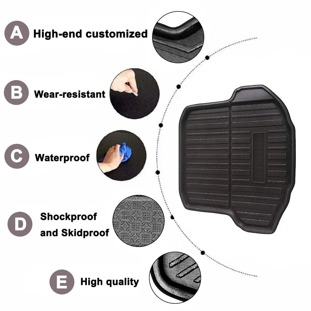 For VW Jetta 2019 For Volkswagen Tray Rear Trunk Cover Matt Car Cargo Liner Boot Mat Floor Carpet Kick Pad Mat