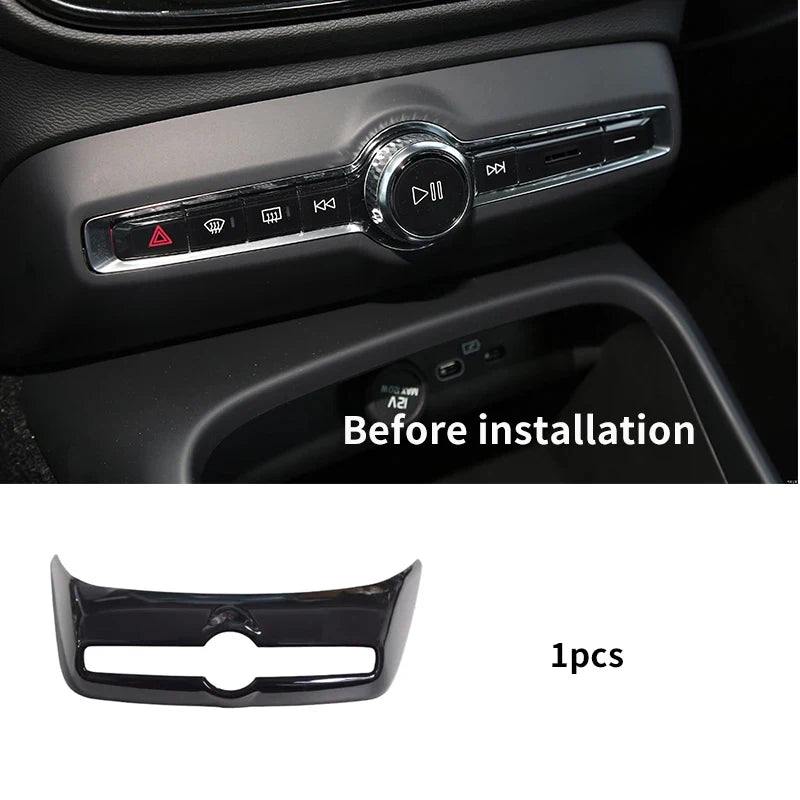 For Volvo XC40 C40 car interior decoration with ABS car accessories, carbon fiber texture, black gloss