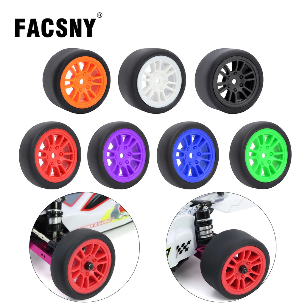 For 1/24 LOSI Micro-B On-Road Drift Racing Wheel Rims Hub with Tires Pre-mounted Pin For 1/28 Losi Micro-T WLtoys 244016