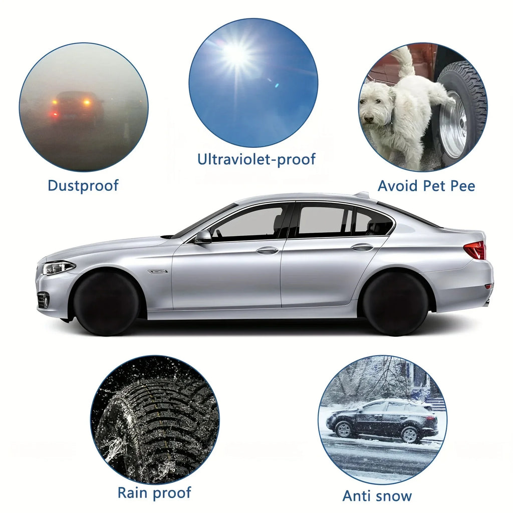 Truck SUV Tire Protective Cover 4-Piece Set, Waterproof Durable Design, Fits Trailers Campers & Other Vehicle Accessories