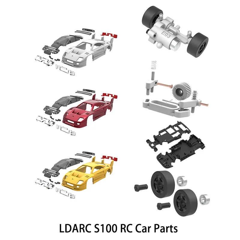 LDARC S100 RC Car Shells/Steering Components/Rear Axle Assembly/Front Wheel Components/Chassis Components RC Parts 2026