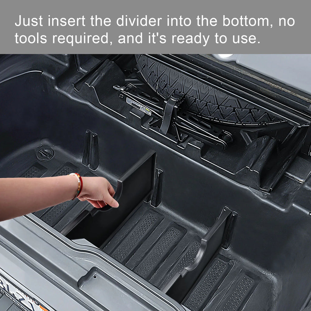 Divisores de almacenamiento para portón trasero, divisores de maletero para camioneta Honda Ridgeline 2017-2025, bandeja de divisores de caja de almacenamiento trasera, accesorios