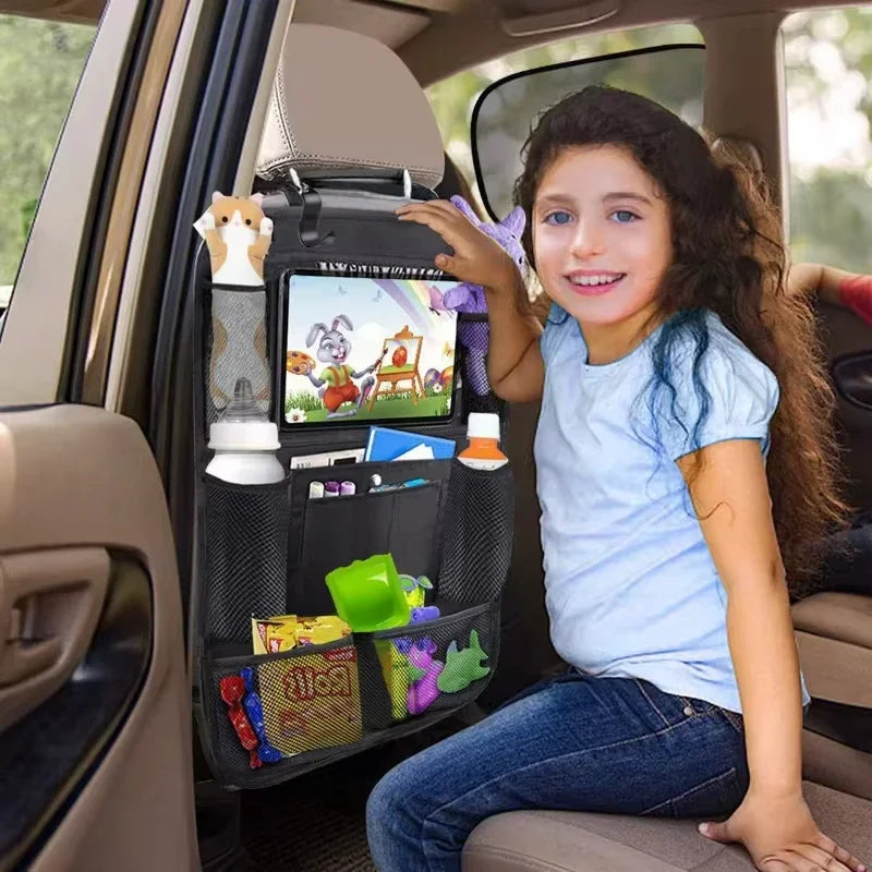 Car Seat Organizer Multi-functional Oxford Fabric Car Back Multi Pocket Storage Bag with Tablet Holder Car Interior Storage