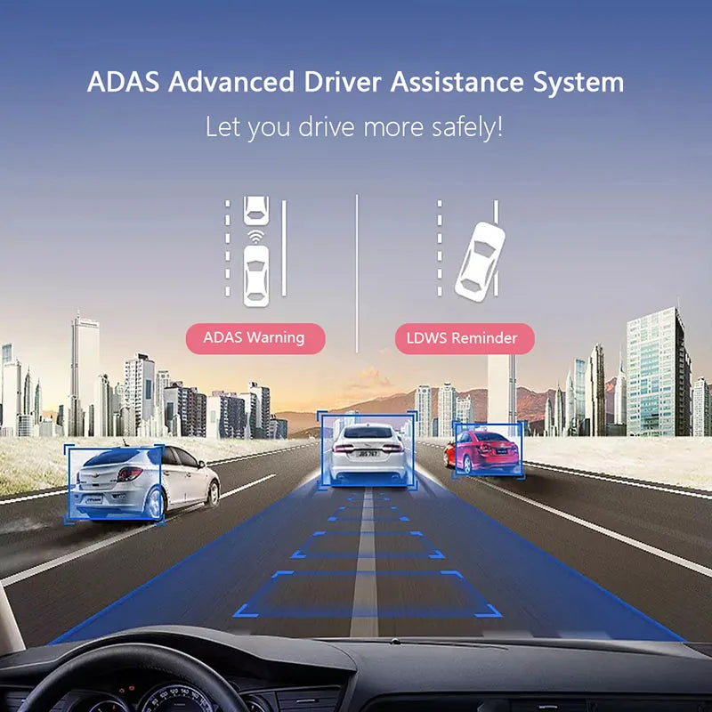 ADAS Dashcam For Car mounted Android navigation system, USB 1080P driving recorder, built-in driving assistance functio