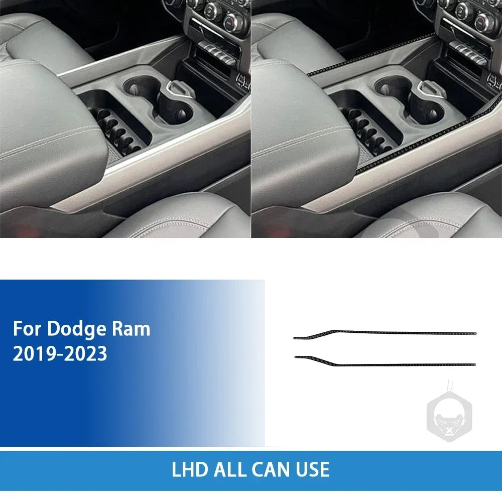 For Dodge Ram 2019 2020 2021 2022 2023 Accessories Carbon Fiber Car Interior Grar Handle Air Outlet Trim Sticker Decoration