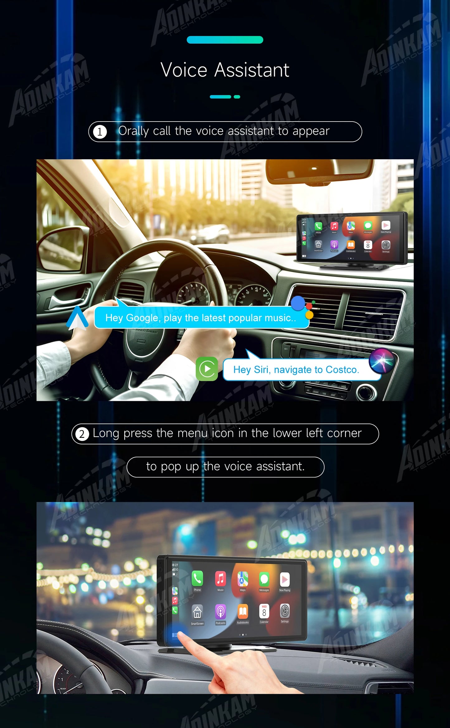 New Trend 10.26 Inch Carplay Android Auto Smart Screen  Built In 5G Hz WiFi BT Support BT Audio Airplay Miracast Car Dashboard
