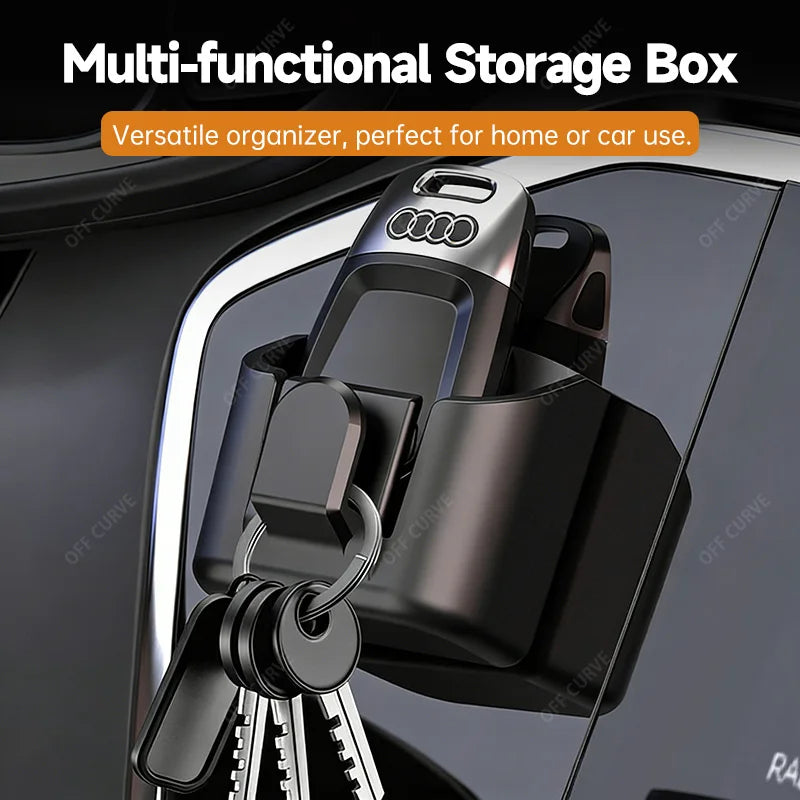 Car Key Holder Clip Car Interior Storage Box Dashboard Organizer Adhesive Mount for Card Key Rack Universal Car Accessories