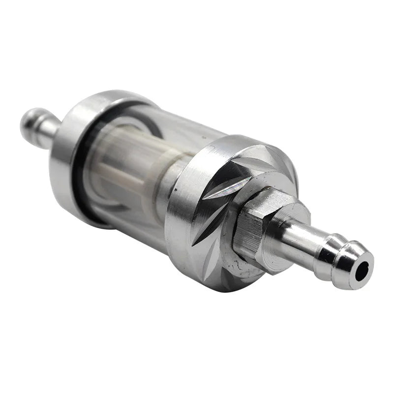 8mm CNC Aluminum Alloy Glass Gas Fuel Gasoline Oil Filter Moto for Dirt Pit Bike 125/140/150/160cc CRF70 90 110 TTR100 110 KLX65