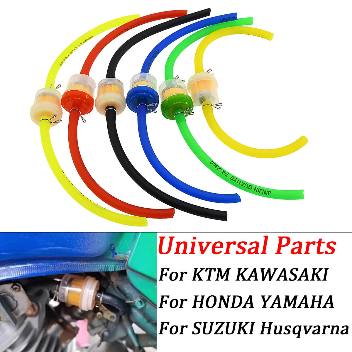 Motorcycle Gas Fuel Filters and Fuel Pipe For 49cc 50cc 110cc 125cc Moped Scooter ATV Go Kart Motocross Dirt Pit Bike Universal