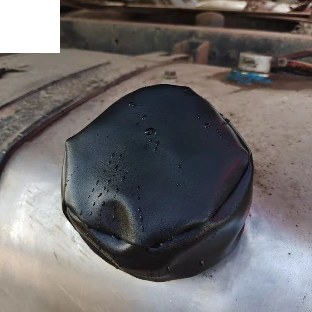 Fuel Tank Cap Protective Cover Fit 1 Pcs Universal For Excavator Trucks Vans Dustproof Waterproof Elastic PU Material Black
