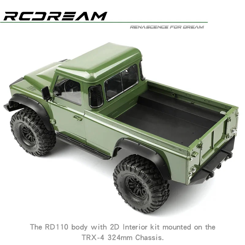 TRX4 Wilderness Guardian RD110 Pickup Truck Shell 2 Doors 324mm Wheelbase for 1/10 RC Crawler Car Traxxas RCDream Defender Parts