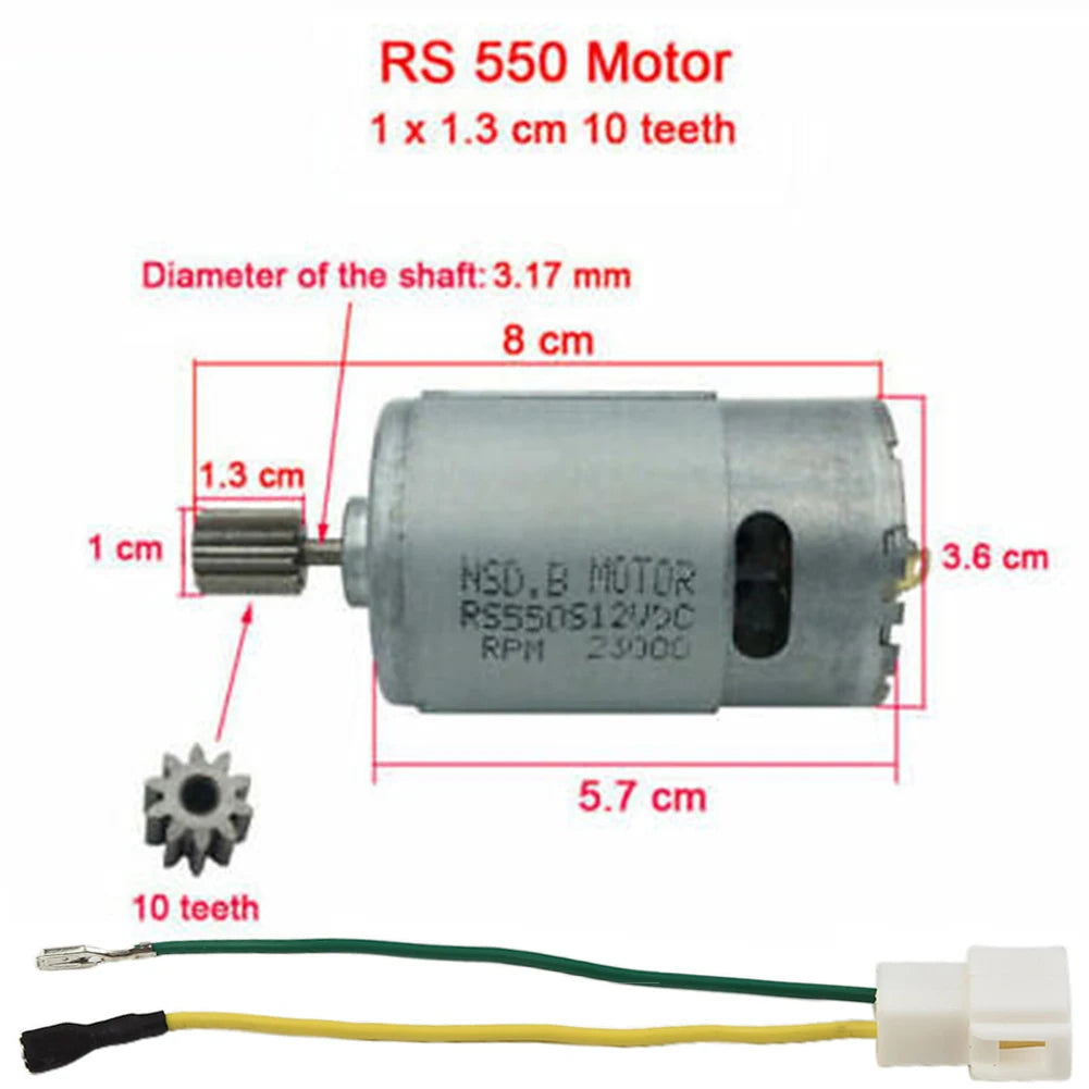 Motors For Kids Electric Car 550 RS390 RS380 12V 6V DL555 24V 10 Teeth 1 Cm Children's Toy Electric Vehicle Motor Replacement